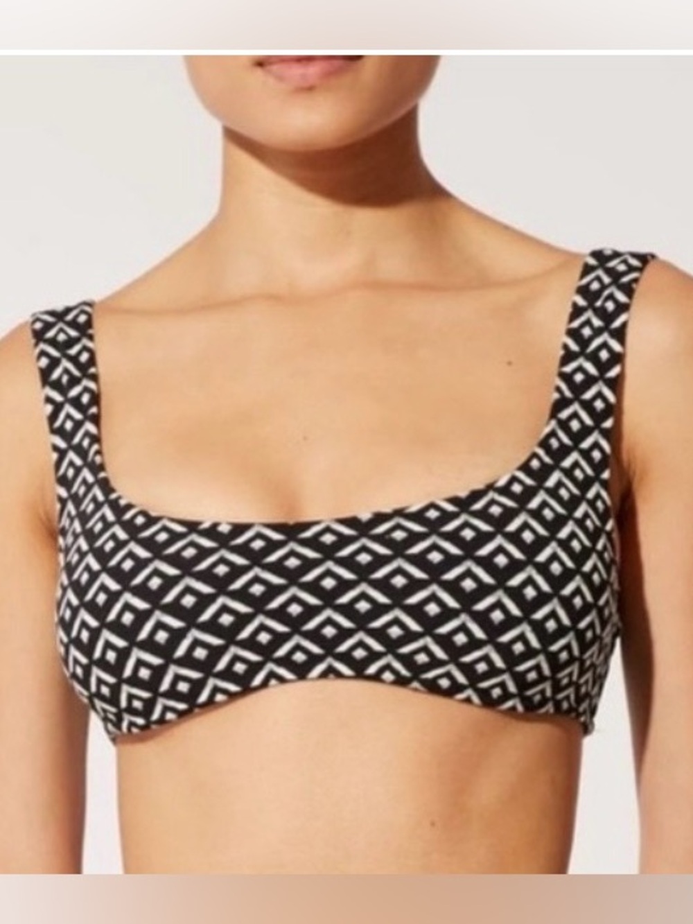 Solid & Striped The Elle Bikini Top Geo Lurex Jacquard Blackout Medium